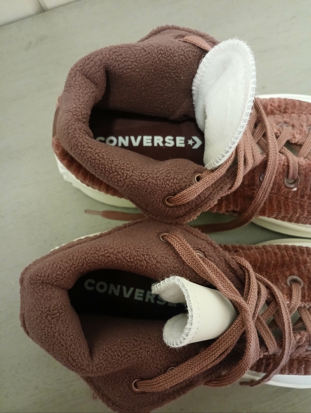 Converse 10 Platform Run Star Hike Chunky High-Top Mauve Purple Corduroy Shoes - Picture 9 of 15